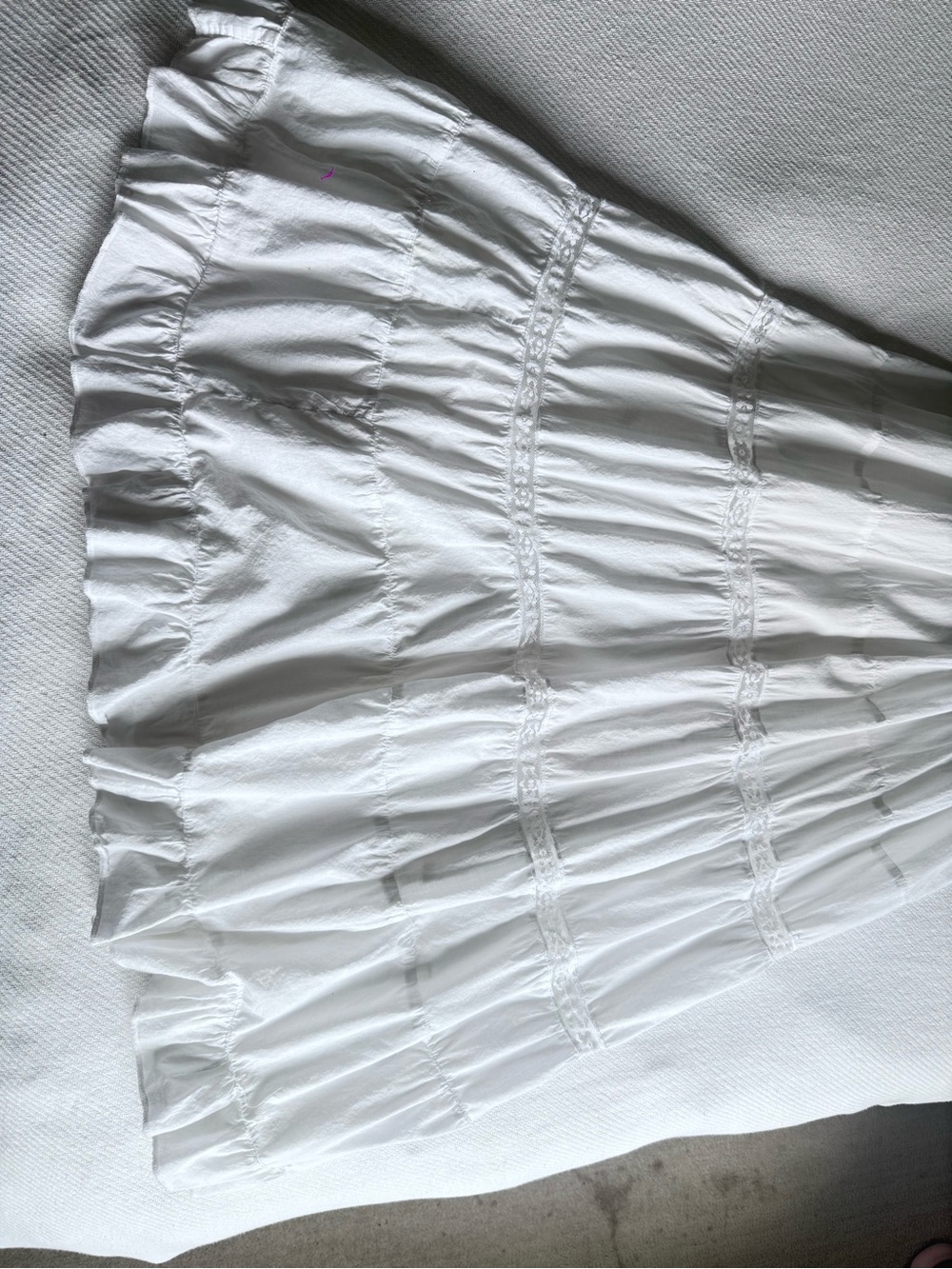 100% Cotton White Maxi Spaghetti Strap Dress Size Medium Made in India - Picture 4 of 7